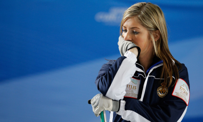 Eve Muirhead during the match against Russia.