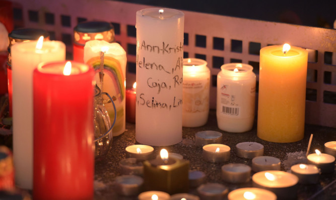 Candles lit in the German town of Haltern, which is mourning the apparent loss of 16 pupils and two teachers who were on the plane after an exchange trip to Spain.