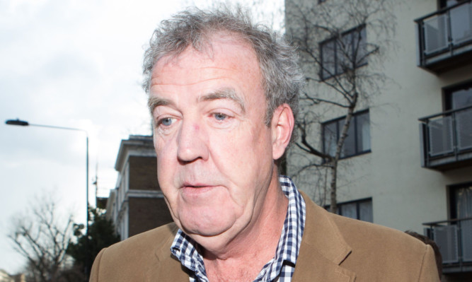 Jeremy Clarkson leaving his home in Kensington on Tuesday.