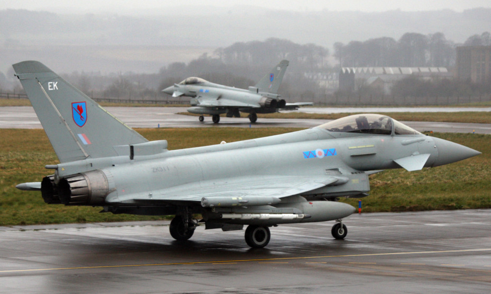 Typhoons at RAF Leuchars taking pat in Exercise Joint Warrior on Wednesday.