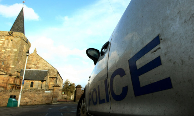 Police at Kilrenny Church earlier this month.