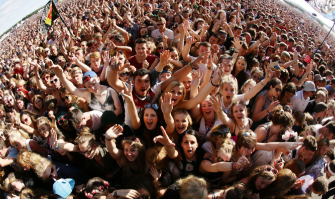 Revellers at T in the Park last year.