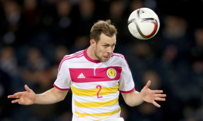 Scotland's Steven Whittaker during the International Friendly at Hampden Park, Glasgow. PRESS ASSOCIATION Photo. Picture date: Wednesday March 25, 2015. See PA story SOCCER Scotland. Photo credit should read: Richard Sellers/PA Wire. RESTRICTIONS: Use subject to restrictions. Editorial use only. Commercial use only with prior written consent of the Scottish FA. Call +44 (0)1158 447447 for further information.