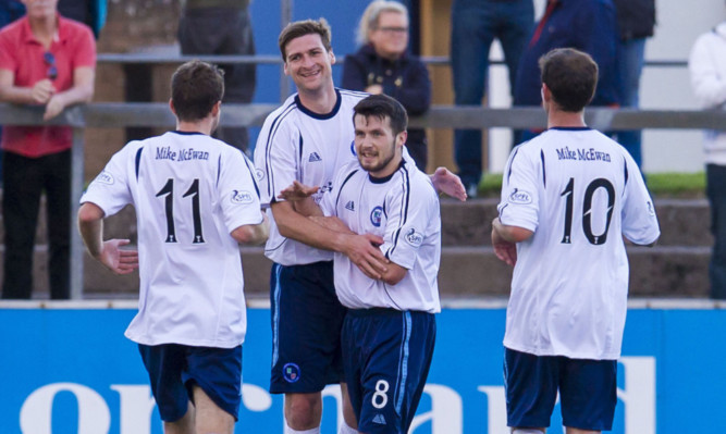 Chris Templeman, centre, and Dale Hilson were on the mark for Forfar.