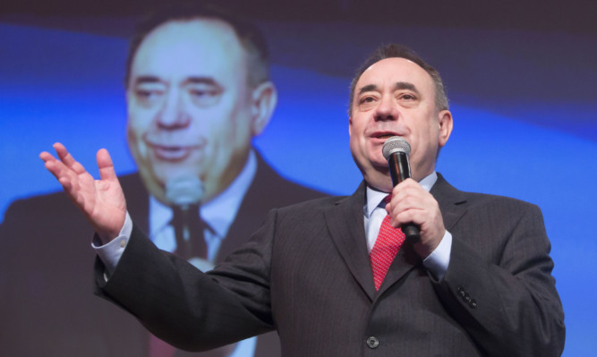 Alex Salmond addressing the SNP conference at the SECC in Glasgow.