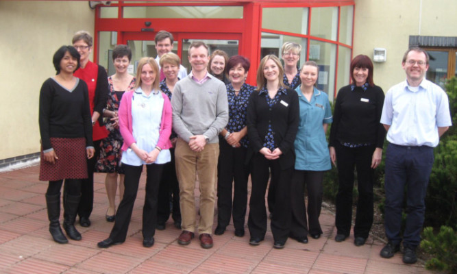 Staff at what will be the new single practice, Chapelpark Healthcare Centre, on Academy Street in Forfar.