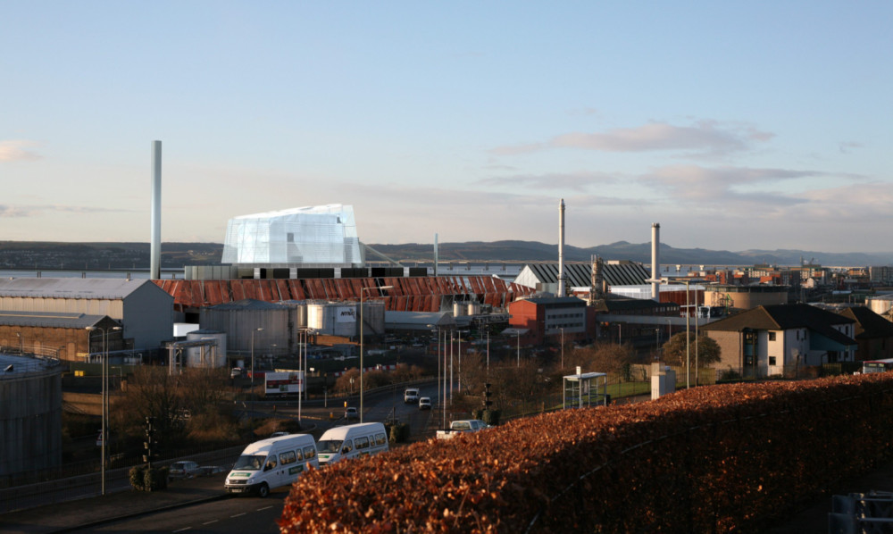 An artists impression of the biomass plant behind the Nynas facility, which could be a customer for the heat produced if the price was right.