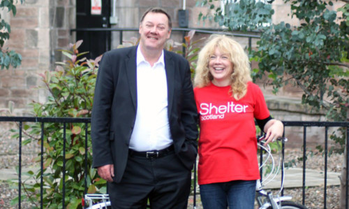 Kathleen with Graeme Brown of Shelter Scotland.