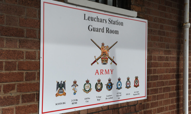 The new sign on the guard room wall at Leuchars.
