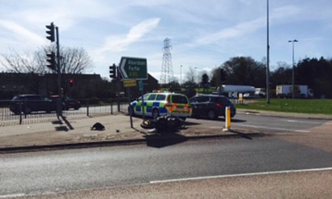 The accident happened at the Myrekirk roundabout.