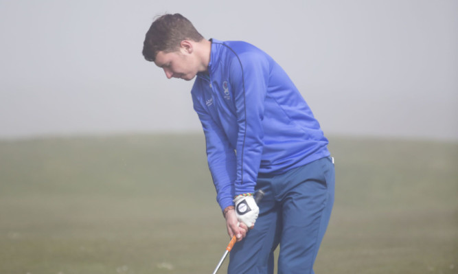 Calum Fyfe plays his approach to the 1st green on his way to a 5&3 win.