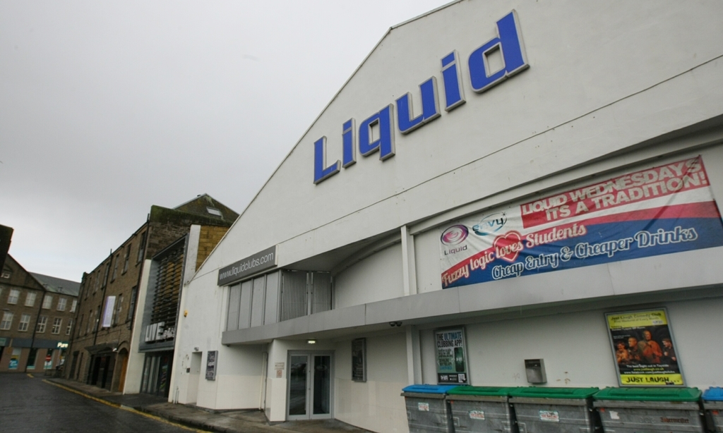 Building exterior of the Liquid Nightclub in Dundee.