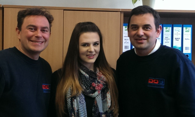 Looking to new markets: Roger Hunt, Eilidh and Chris Hunt of Discounted Office Supplies, Dalgety Bay.