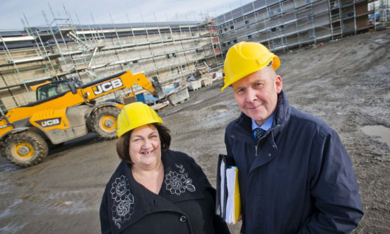 Karen McKechnie of Abbotsford Care with Stuart Francksen of Bank of Scotland at the Raith Manor development in Kirkcaldy.