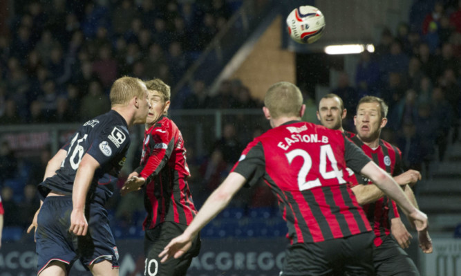 Liam Boyce heads home the only goal of the game.