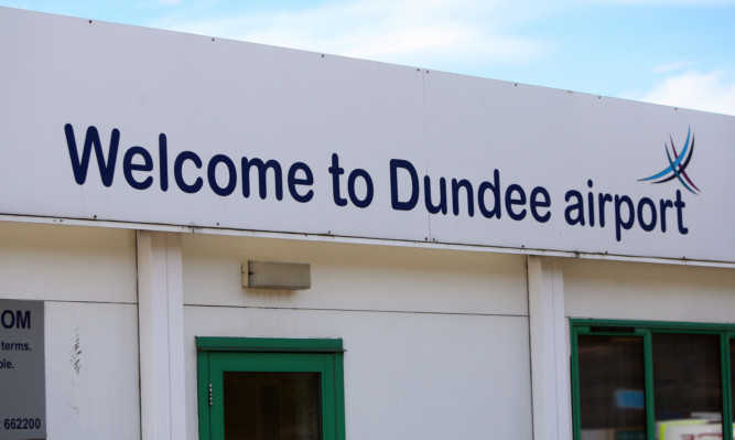 Kris Miller, Courier, 07/04/15. Picture today at Dundee airport where industrial action by security staff meant the cancellation of commercial flights. Pic shows general view of airport.