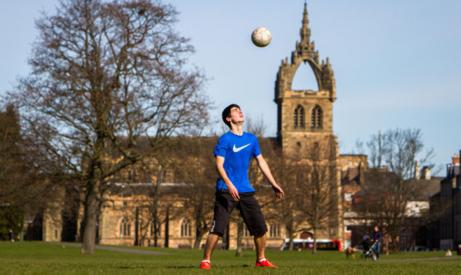 Sandy works on his skills at the South Inch in Perth.