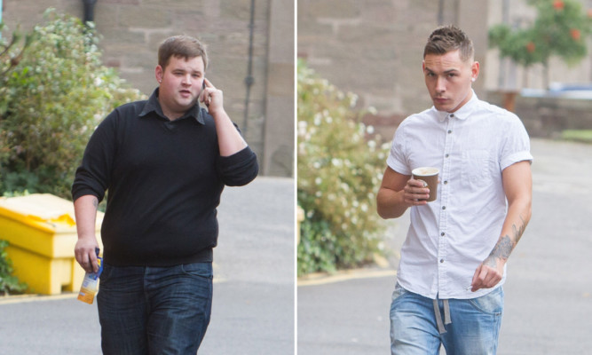 Christopher Edge, left, and Liam Polden were each fined £230 for the attack in Kirriemuir.
