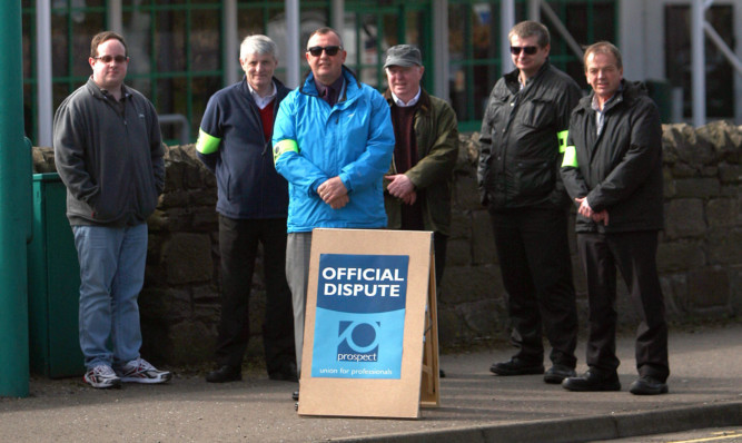 Staff picketing during last week's strike.