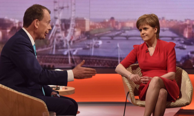 SNP leader Nicola Sturgeon appears on the Andrew Marr Show.