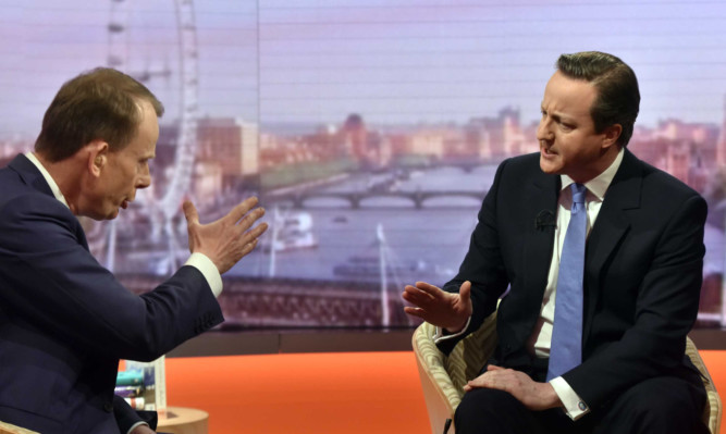 David Cameron appearing on the Andrew Marr Show.