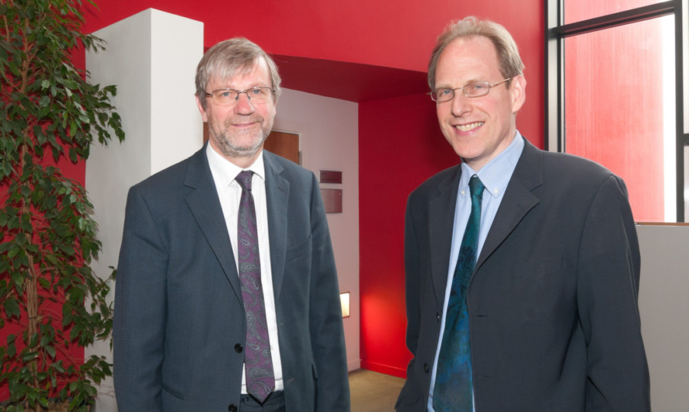 Professors Pete Downes and Simon Baron-Cohen.