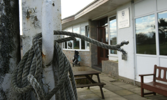 The flagpole rope that was cut at Monifieth Golf Club.