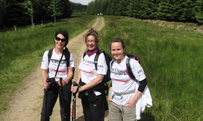 This is me on last year's Yomp with Courier colleagues Catriona MacInnes and Rachel McConachie.