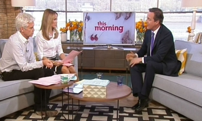 David Cameron appearing on This Morning.