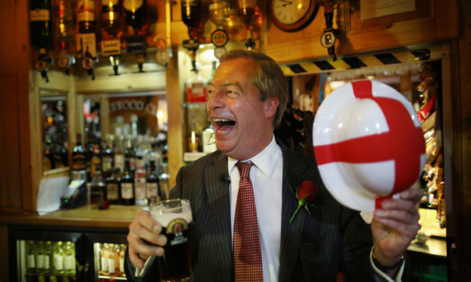 Nigel Farage celebrating St George's Day on Thursday.