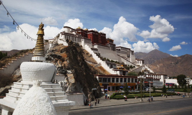 The city of Lhasa, administrative capital of the Tibet autonomous region of the Peoples Republic of China.