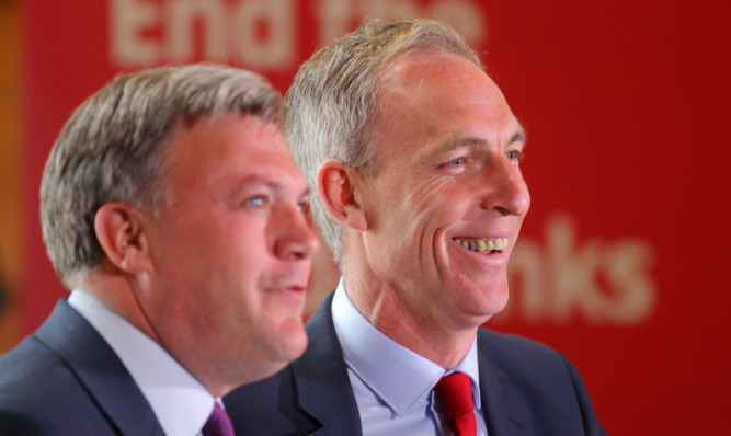 Ed Balls and Jim Murphy during Monday's event.