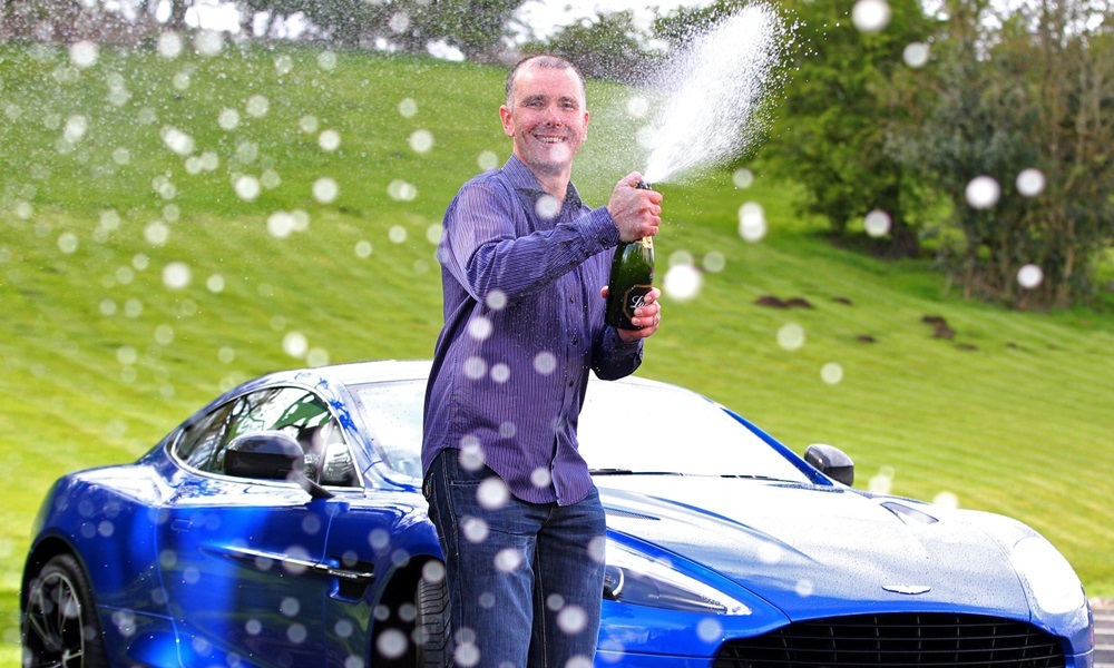 Shift manager Philip Dunning from Boness, West Lothian, scooped £7 million in the National Lottery celebrates at Inchyra Hotel in Grangemouth. April 28 2015.