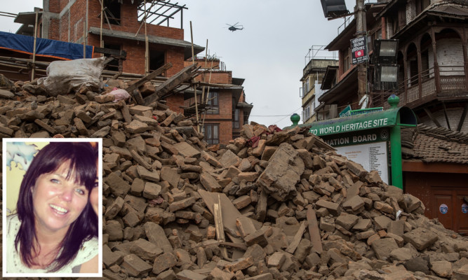 Ann Hardie (inset) was in Nepal's capital Kathmandu when the disaster struck.