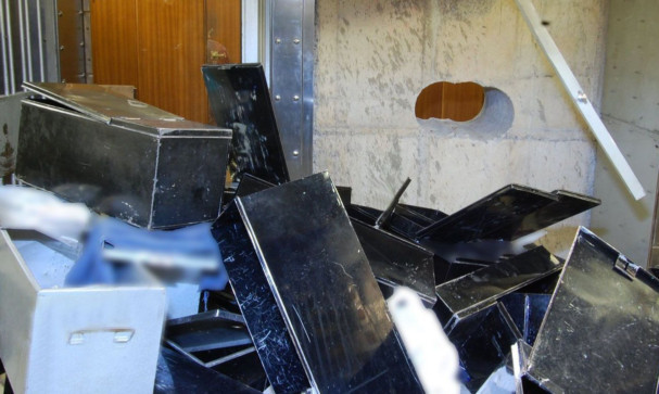 A photo issued by the Metropolitan Police of inside the vault at the Hatton Garden Safe Deposit company.