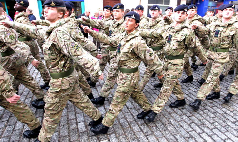 Soldiers from the 19th Regiment Royal Artillery (The Highland Gunners) during a homecoming parade in Dundee  to mark their return from Afghanistan. PRESS ASSOCIATION Photo. Picture date: Tuesday November 13, 2012. Photo credit should read: Andrew Milligan/PA Wire