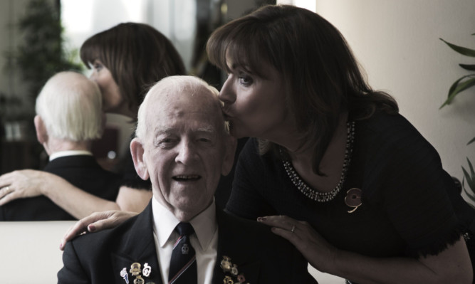 Lorraine Kelly and Royal Navy veteran Danny McCrudden lending their support to KissforVEDay.