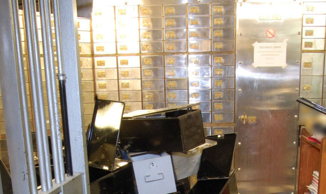 The inside of the vault at the Hatton Garden Safe Deposit company which was robbed over the Easter weekend.