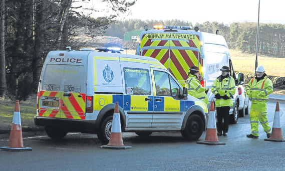 One of the many incidents which have closed the A92 this year.