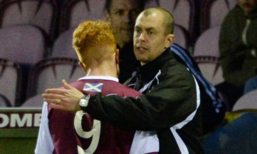 Todd Lumsden celebrates with Simon Murray.