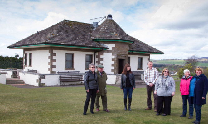 Kirriemuir Regeneration Group members outside the pavilion.