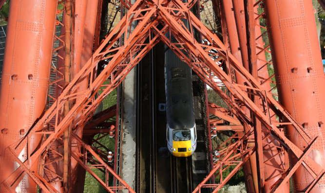 No trains will run over the Forth Bridge at the weekend.