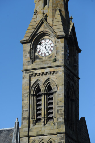 The clock at St Marys Catholic Church, Leslie.