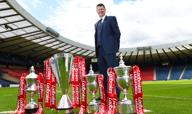 SPFL chief executive Neil Doncaster announces the Scottish Professional Football League's new two-year sponsorship deal with bookmakers Ladbrokes.