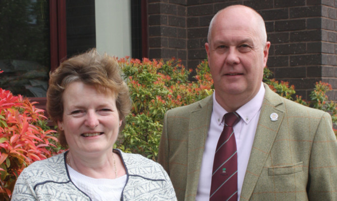 Dr Wendy Harwood, who gave an insight into developments in GM, with Scottish Society for Crop Research chairman Alistair Redpath