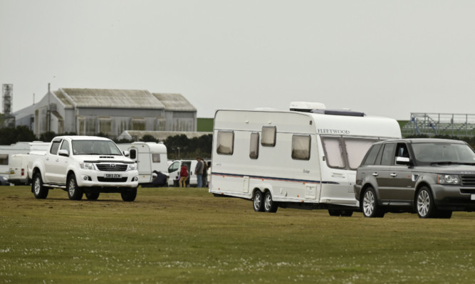 Travellers leaving the site at the East Links in Montrose.