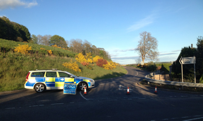 Police closed off the road after the accident on Tuesday evening.
