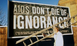 One of the billboards which went up in the 1980s as part of a government media campaign.