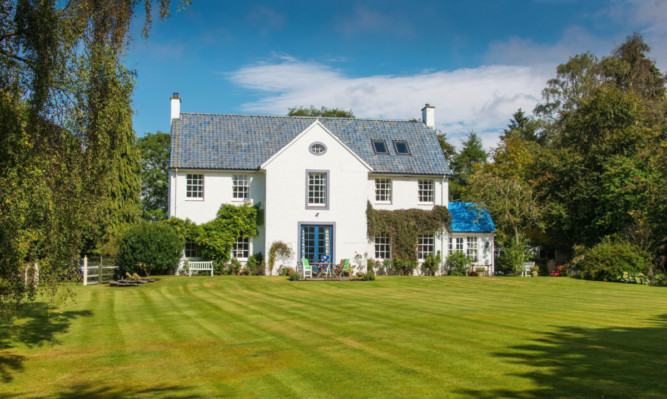 Over Pilmour House, which belongs to Rosamunde Pilcher.