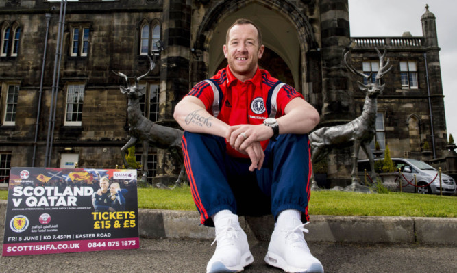 Charlie Adam relaxes after training at Mar Hall.